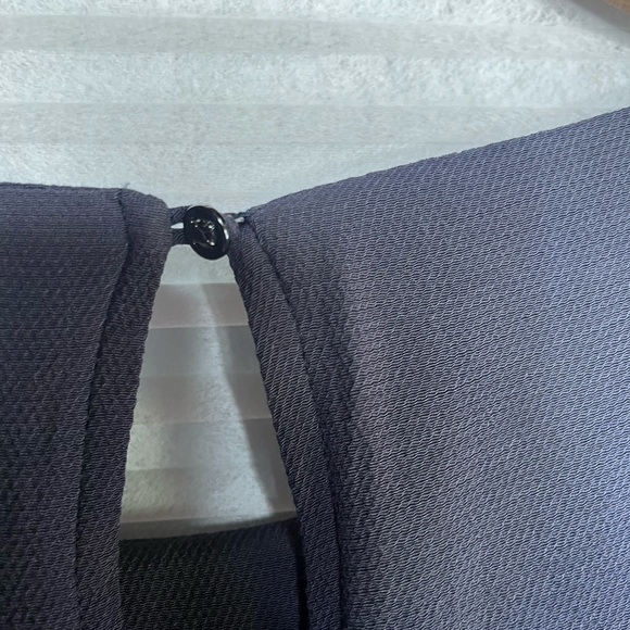 Free People Split Kimono Sleeve Navy Blue Draped Shirt Short Dress XS - Picture 5 of 11